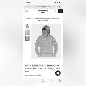 Todd Snyder + Champion Popover Hoodie Sweatshirt (mens size medium)